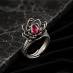 Ruby Lotus Flower Ring