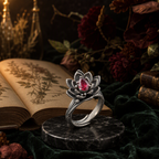 Ruby Lotus Flower Ring