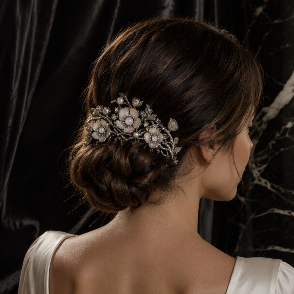 Moonstone Pearl Bridal Hair Comb