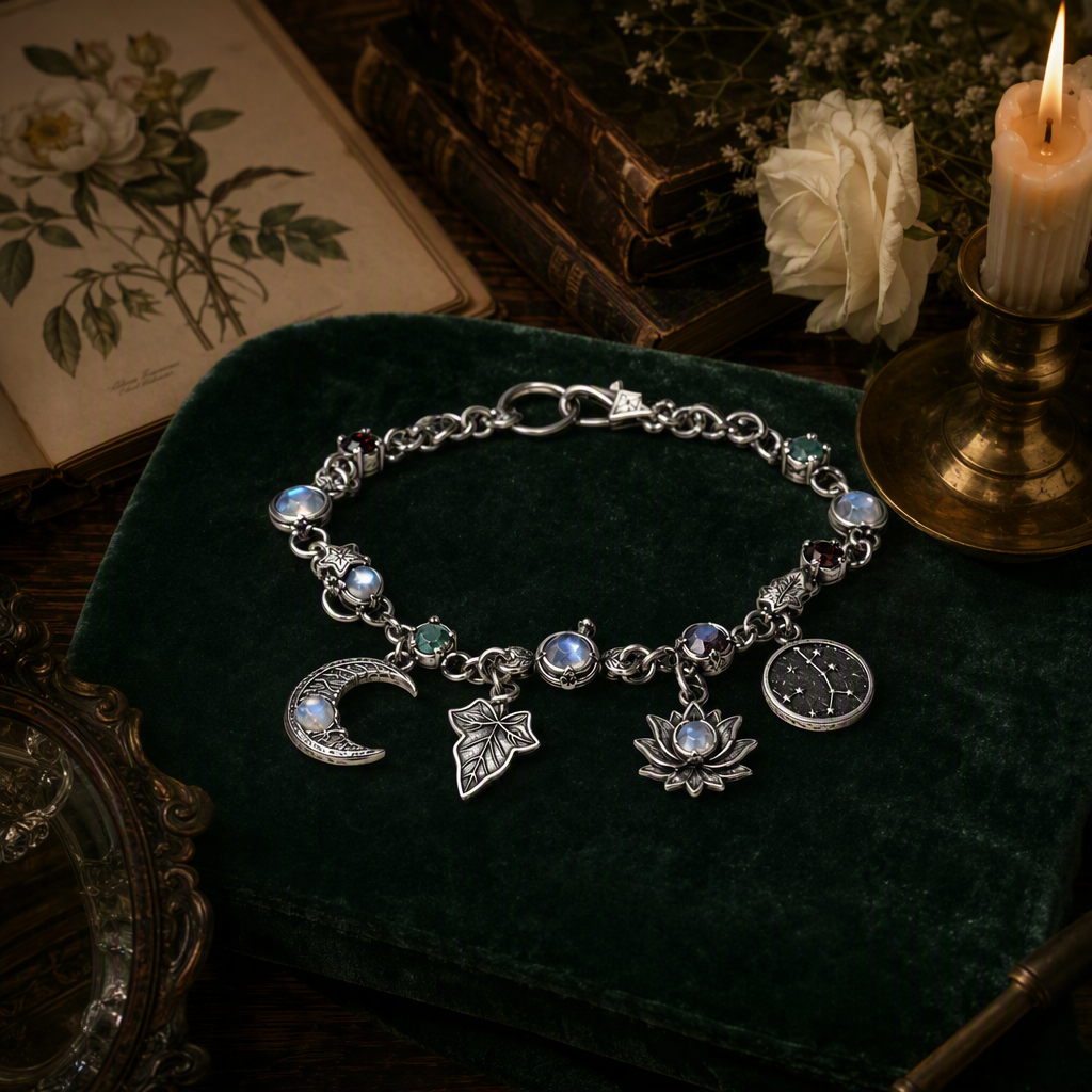 Celestial Moonstone Charm Bracelet